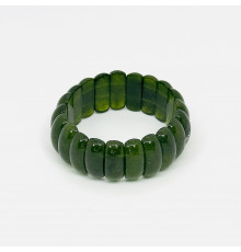 Браслет кварц темно зеленый банан 10*25мм
