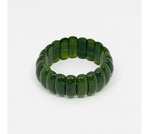 Браслет кварц темно зеленый банан 10*25мм