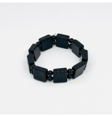 Браслет агат черный квадрат 15*15мм