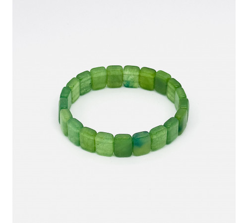 Браслет кварц зеленый прямоугольник 9*13мм