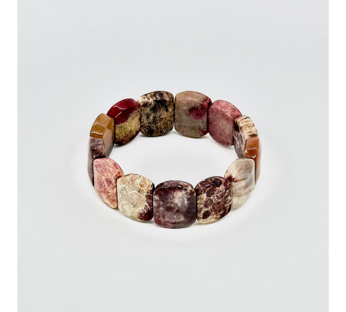 Браслет окаменелый коралл закругленный прямоугольник 16*20мм