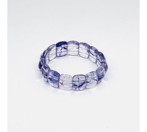 Браслет стекло имитация аметист закругленный прямоугольник 12*17мм
