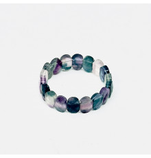 Браслет флюорит темно зеленый овал грань 10*14мм