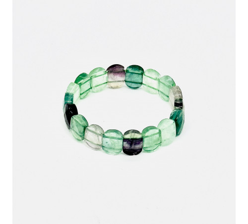Браслет флюорит зеленый овал грань 11*15мм
