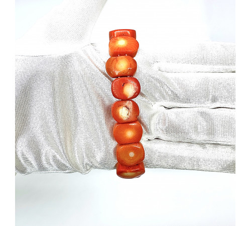 Браслет коралл закругленный прямоугольник 11*15мм