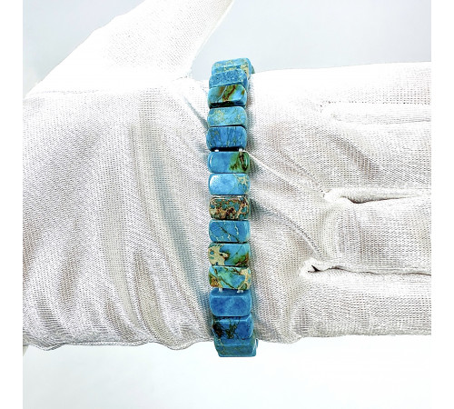 Браслет варисцит голубой закругленный прямоугольник 5*10мм