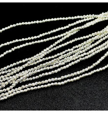 Нить гематит белый шар грань 4*4мм