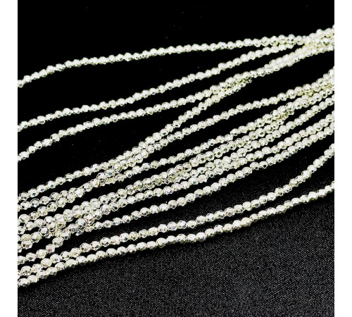 Нить гематит белый шар грань 4*4мм