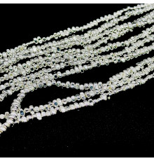 Нить гематит белый галтовка 4*8мм
