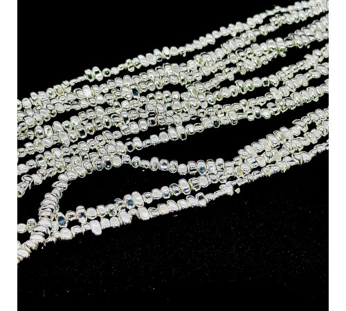 Нить гематит белый галтовка 4*8мм