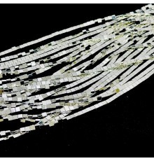 Нить гематит белый квадрат 4*4мм