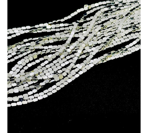 Нить гематит белый загругленный прямоугольник 4*5мм