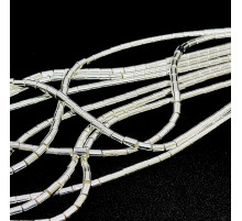 Нить гематит белый цилиндр 5*8мм