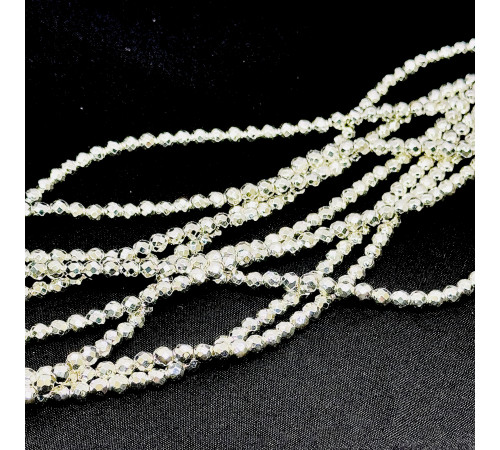 Нить гематит белый шар грань 6*6мм