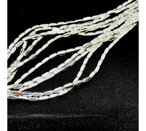 Нить гематит белый закругленный пямоугольник 4*10мм