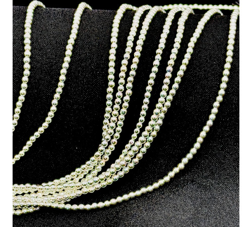 Нить гематит белый шар 3*3мм