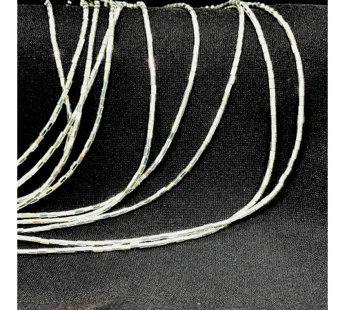 Нить гематит белый цилиндр грань 2*4мм