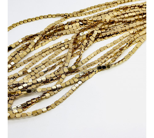 Нить гематит бронзовый закругленный прямоугольник 4*5мм