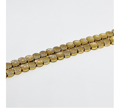 Нить гематит бронзовый ракушка 10*10мм