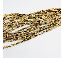 Нить гематит бронзовый квадрат 4*4мм