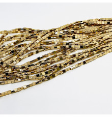 Нить гематит бронзовый квадрат 4*4мм