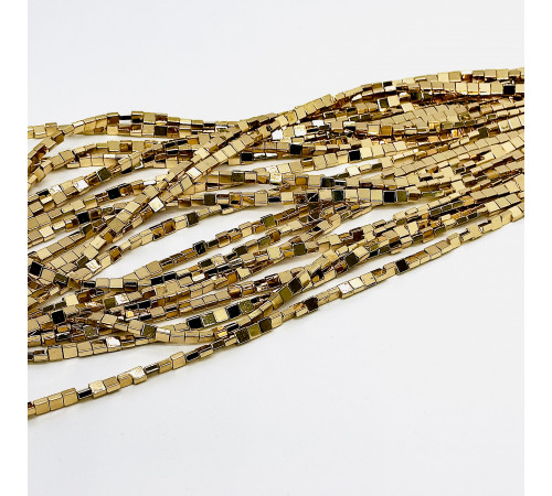 Нить гематит бронзовый квадрат 4*4мм