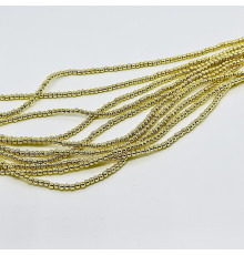 Нить гематит золотой шар 4*4мм