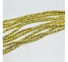 Нить гематит золотой шар грань 6*6мм