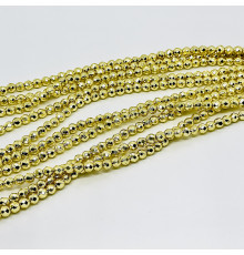 Нить гематит золотой шар грань 6*6мм