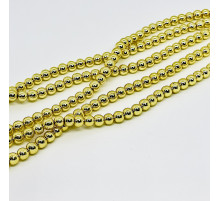 Нить гематит золотой шар 8*8мм