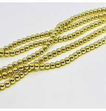 Нить гематит золотой шар 8*8мм