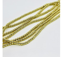 Нить гематит золотой шар 6*6мм