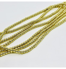 Нить гематит золотой шар 6*6мм