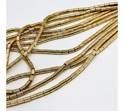 Нить гематит бронзовый цилиндр 5*8мм