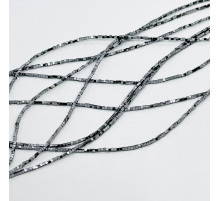 Нить гематит серебряный куб 1*1мм