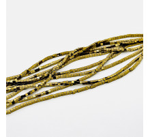 Нить гематит темно золотой куб 3*3мм